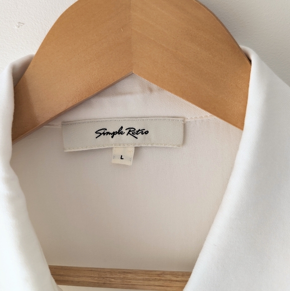 Simple Retro Ursula French Puff Sleeve Button Up Blouse L - Picture 4 of 14